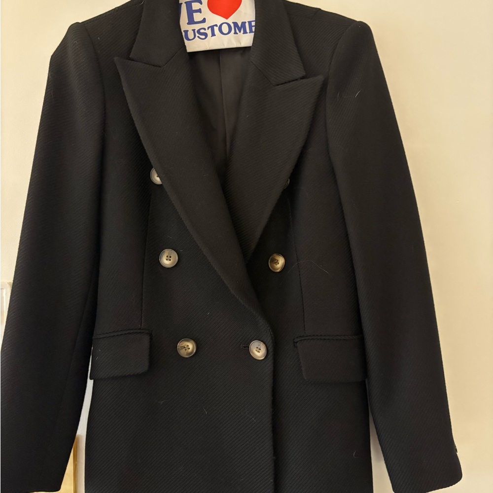 Elegant Black Double-Breasted Women's Coat